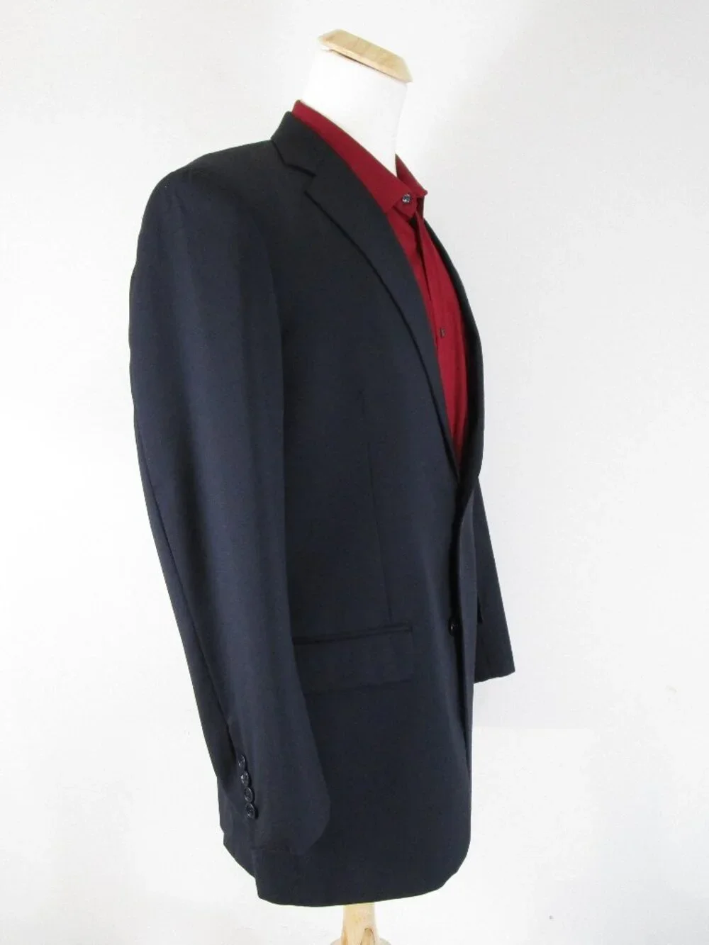 Brooks Brothers Mens 1818 Madison Estrato Black Wool Suit Size 44L Pants 39 X 31